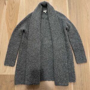 Joie Gray Boucle Open-Front Cardigan